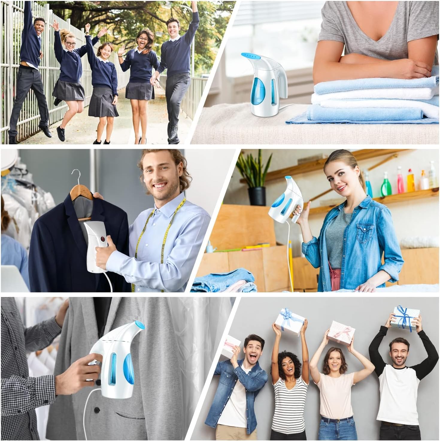 HiLIFE Steamer for Clothes, Portable Handheld Clothing Steamer, 240ml Big Capacity, 700W, Strong Power, Fabric Quick Wrinkle Remover with Brush for Home, Office(ONLY 120V) -Blue