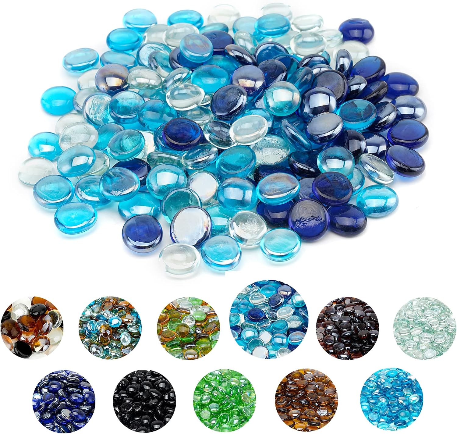 Skyflame 10-Pound Fire Glass Beads for Fire Pit Fireplace, Onyx Black