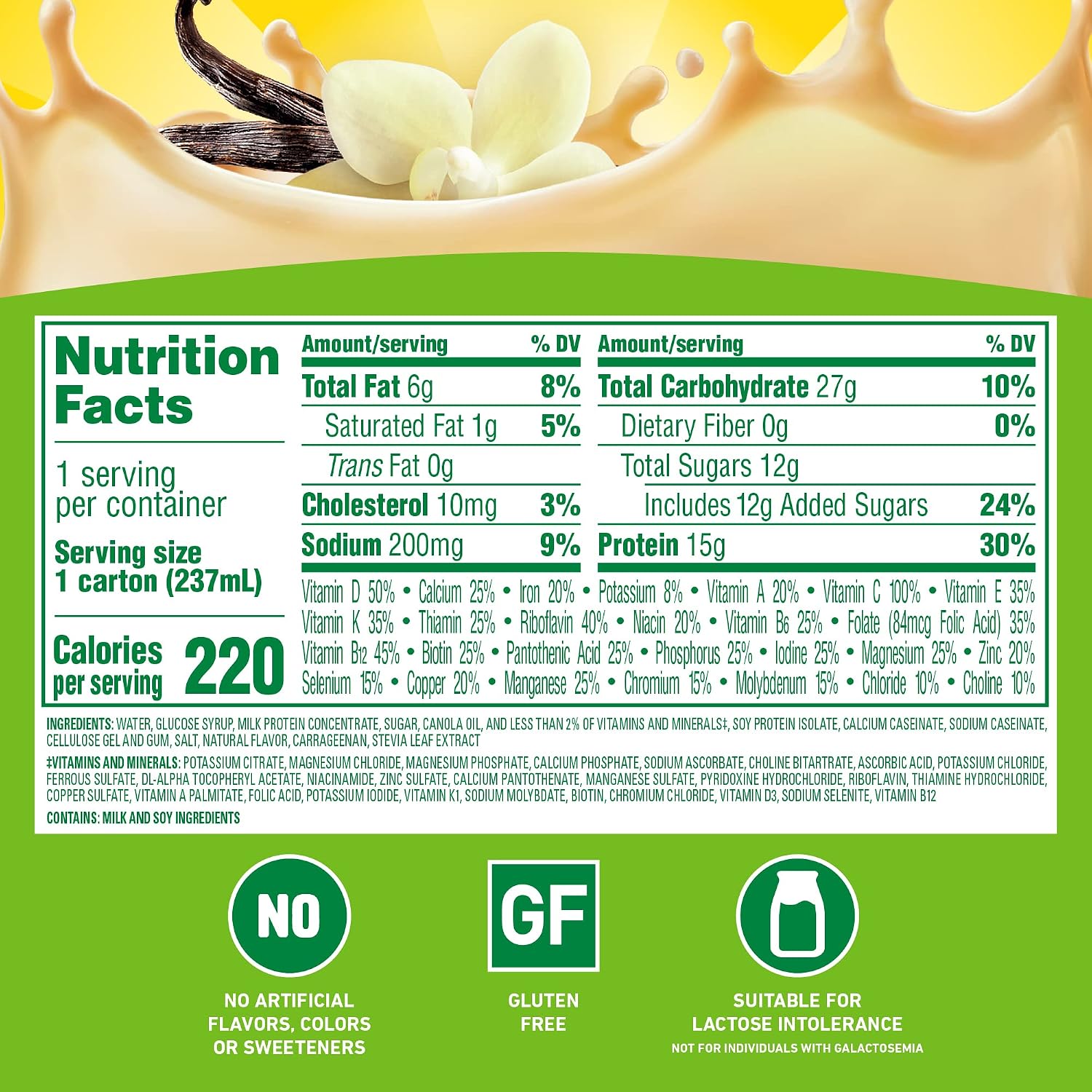 Carnation Breakfast Essentials High Protein Ready-to-Drink, Vanilla, 24 pk