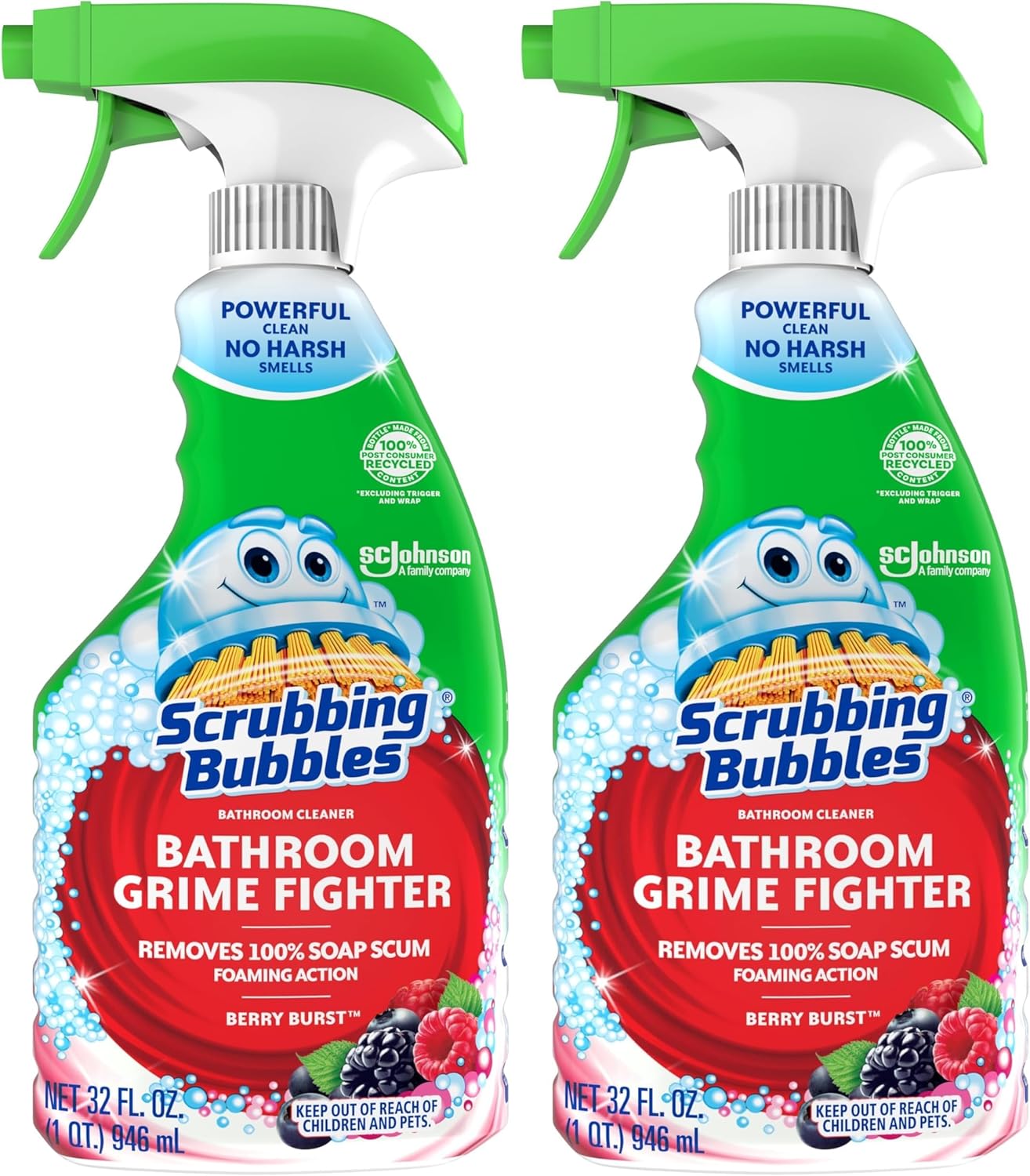 Scrubbing Bubble Bathroom Grime Fighter, Floral Fusion Scent, 32 oz Spray Bottle