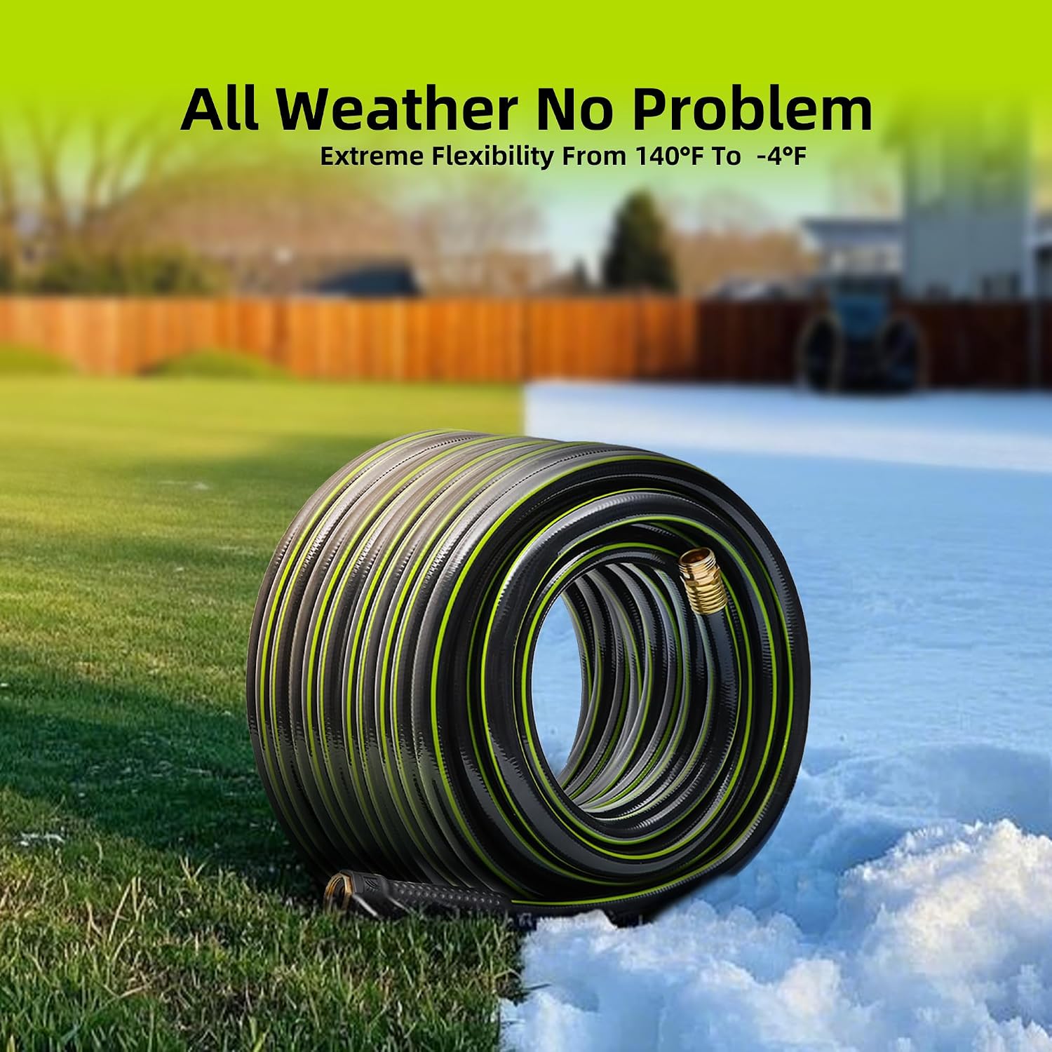 Worth Garden Hose 3/4 in. x 50 ft. - Heavy Duty Lightweight PVC Water Hose - Flexible, No Kink, Leakproof, Male to Female Fittings - 200PSI Work & 500PSI Burst, for Lawn, Gardening & Commercial Use