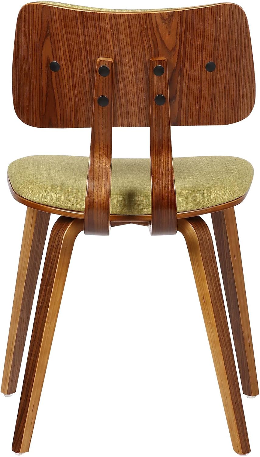 Armen Living Jaguar Dining Chair in Charcoal Fabric and Walnut Wood Finish,Charcoal/Walnut Finish 20D x 18W x 29H in