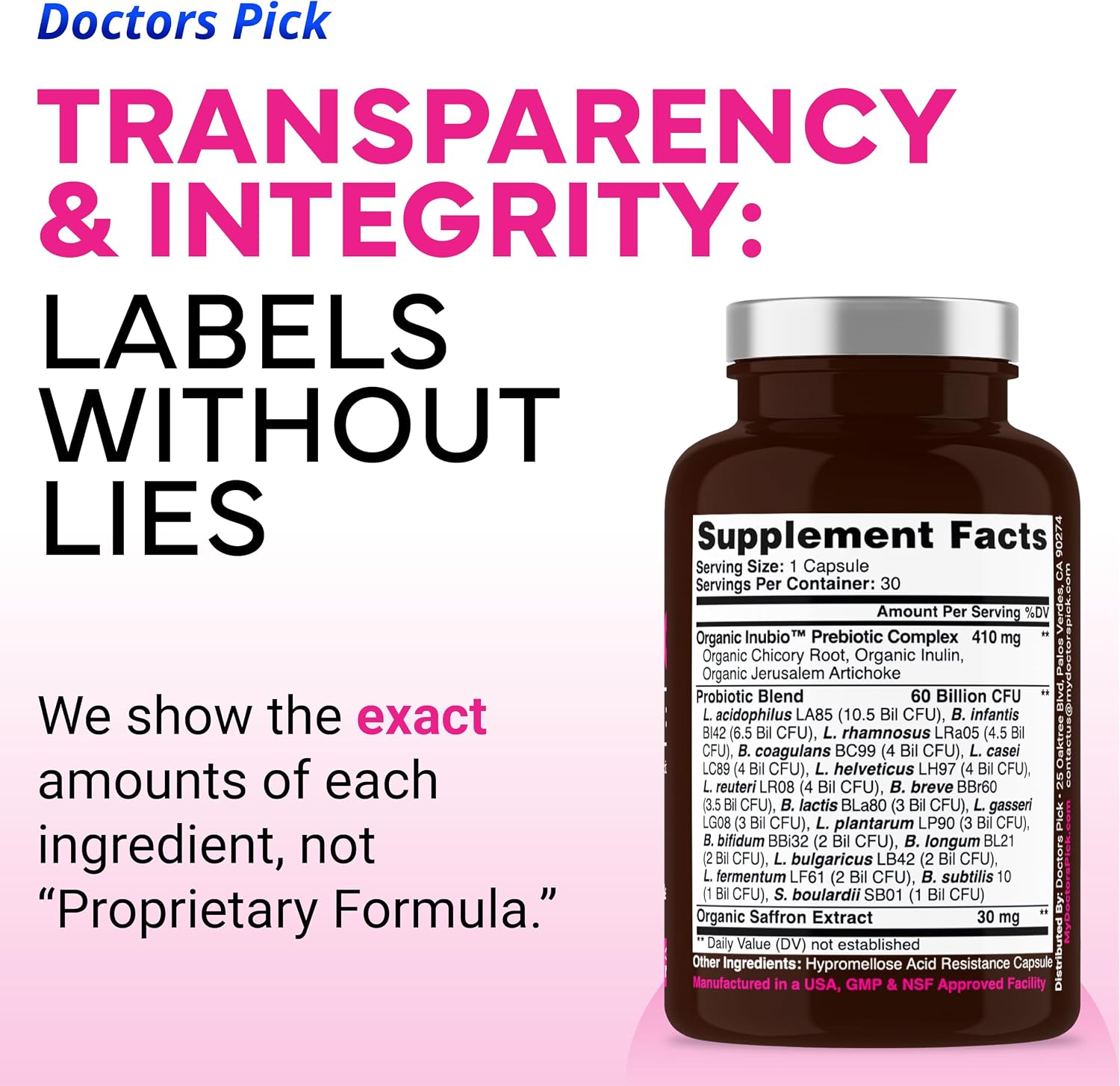 Fem Pro Probiotics for Women. 17 Clinically Effective Strains for Vaginal, Digestive & Immune Support, Urinary Tract Health