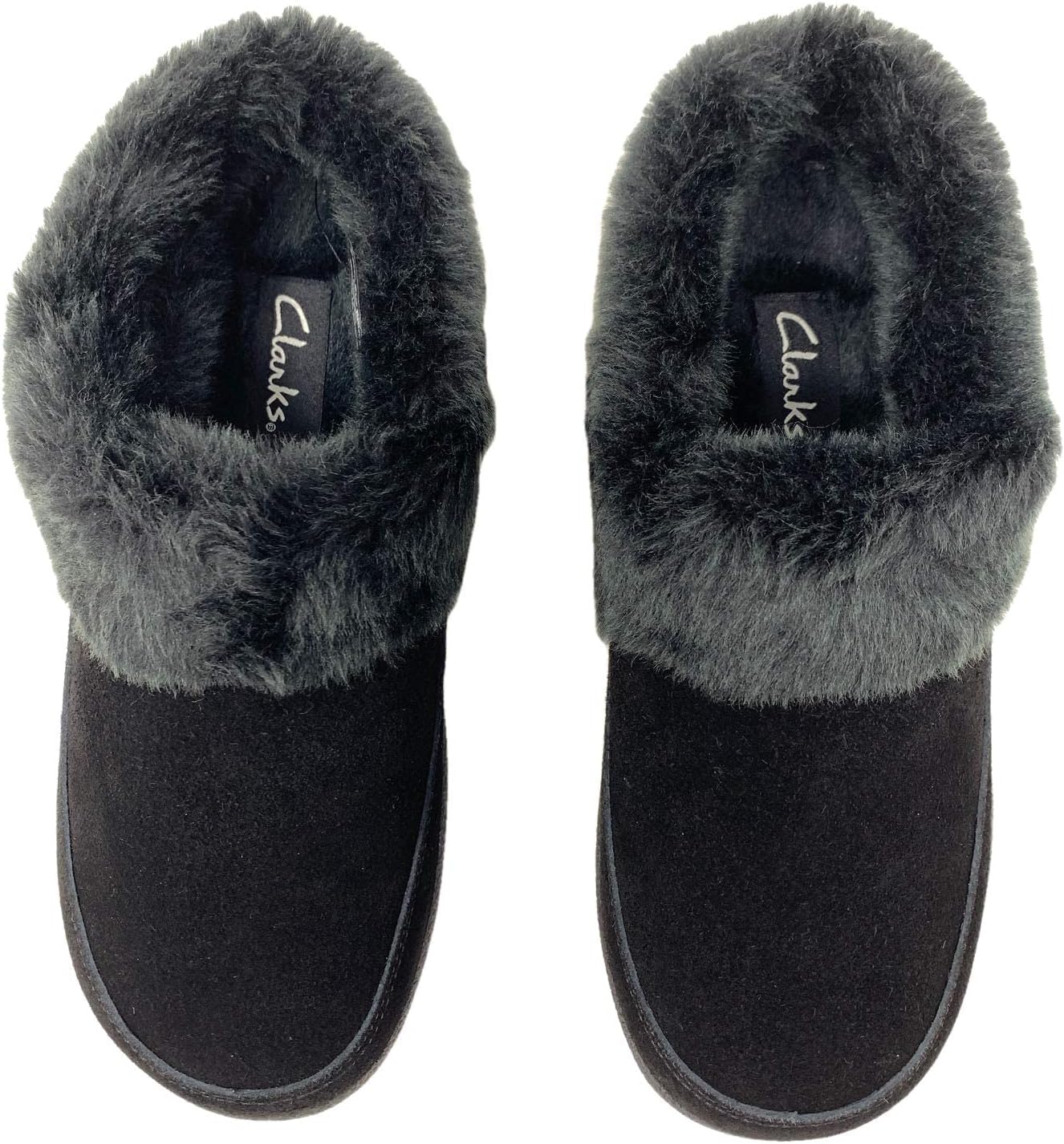 Clarks Womens Faux Fur Lined Clog Slippers Warm Cozy Indoor Outdoor Plush Slipper for Women