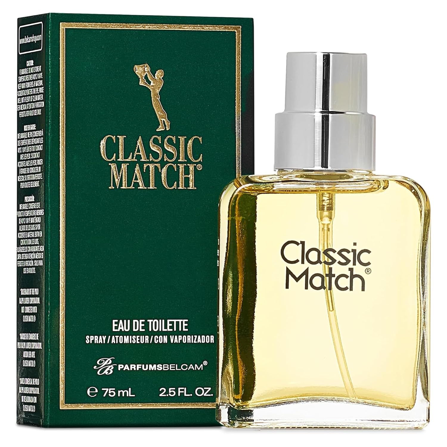 PB ParfumsBelcam Classic Match Green Eau De Toilette Spray for Men – Fresh Chypre Cologne, Bergamot, Basil, Musk, Long-Lasting Masculine Fragrance