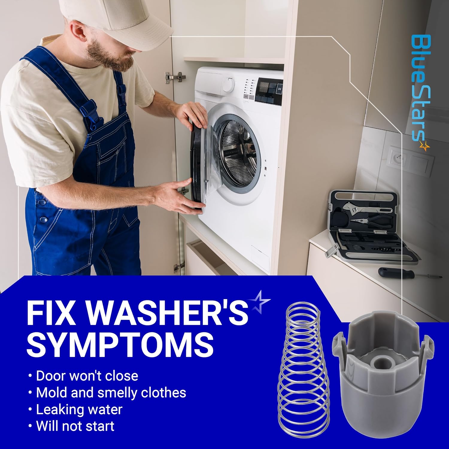 [Upgraded] BlueStars AGM73610701 Washer Magnetic Door Plunger Replacement
