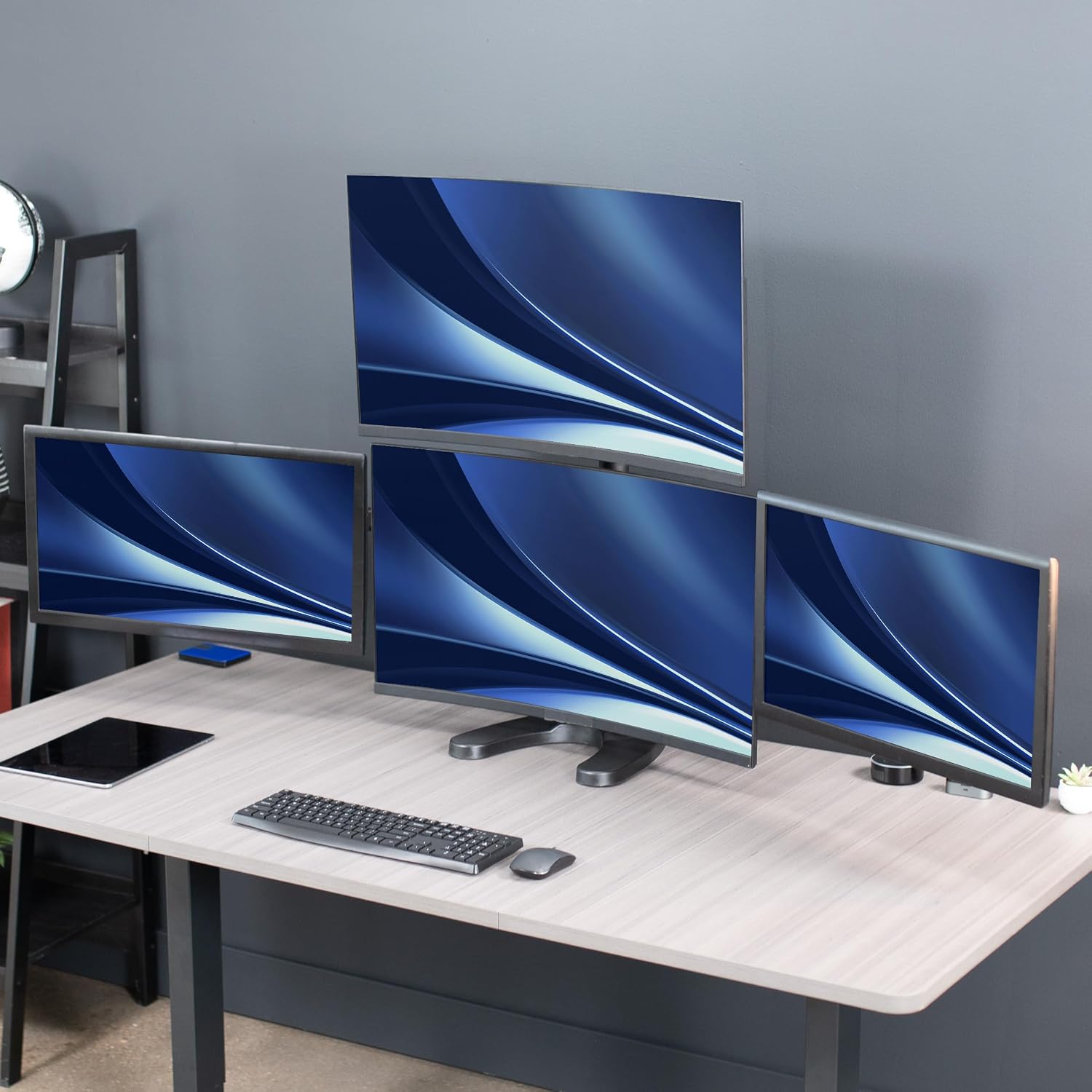 VIVO Quad Monitor 13 to 32 inch LED LCD Freestanding Desk Stand, 3 Plus 1 Articulating VESA Computer Mount, Holds 4 Screens