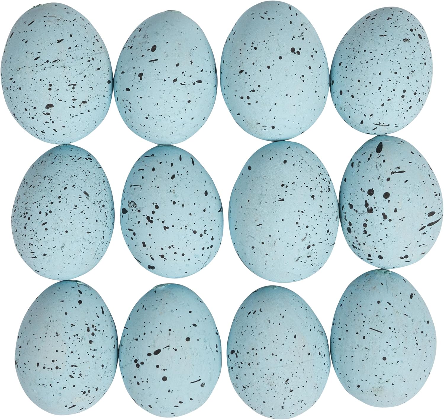 Creative Co-Op Boxed Set of 12 Blue Speckled Ceramic Robin Eggs