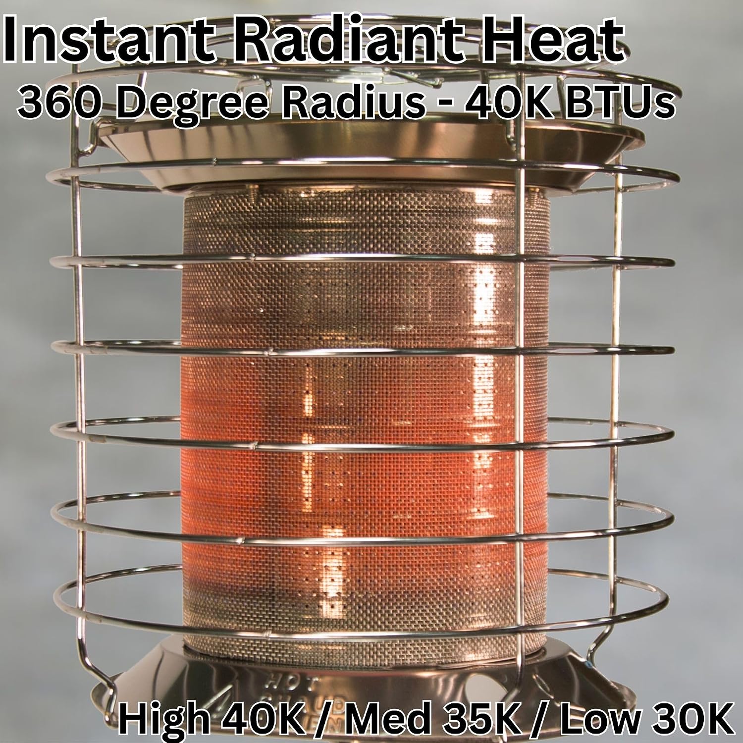 Dura Heat TT-360 Propane(LP) 360 Degree Tank Top Heater, Length: 8.9in, Width: 8.9in, Height: 20.24in,Silver