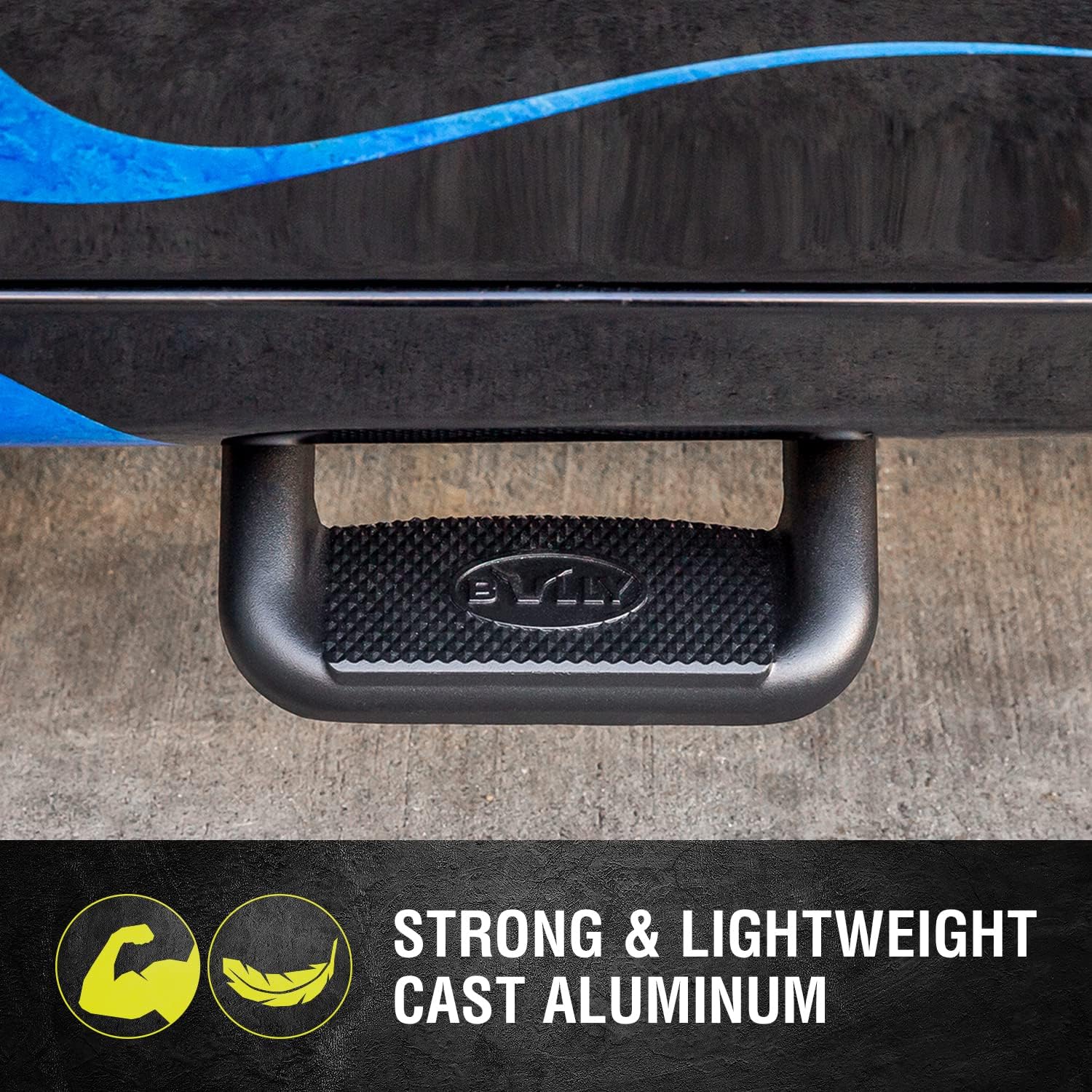 Bully BBS-1103-2 Black Powder Coated Aluminum Universal Fit Truck Side Step Set of 4 for Trucks from Chevy (Chevrolet), Ford, Toyota, GMC, Dodge RAM