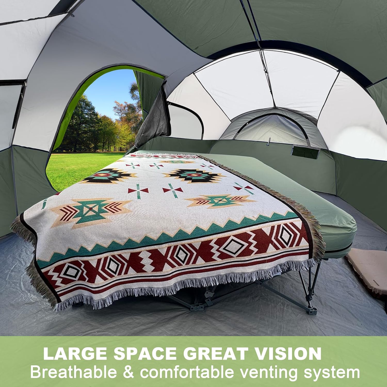 CAMPROS CP 8 Person Camping Tent, Room Divider, Rainfly, Weather Resistant