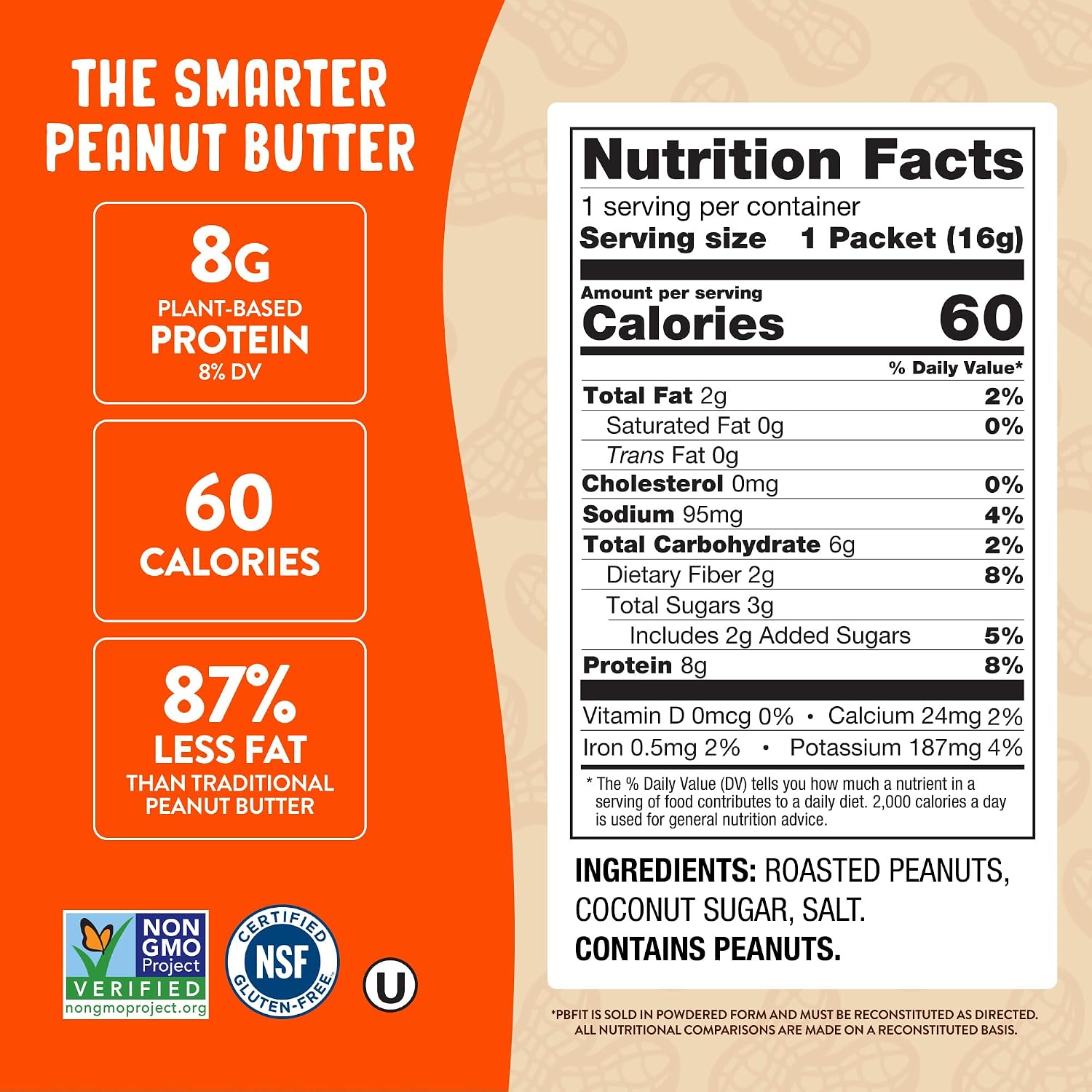 PBfit Simply Peanut Powder 24 Oz, 9g Protein, One Ingredient