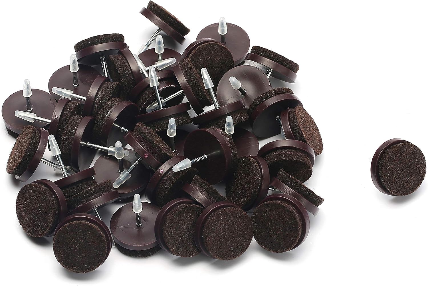 Furniture Felt Pads Nail-on Heavy Duty Felt Pad Chair Sliders Round Chair Leg Floor Protectors 1" Furniture Leg Protector 24 Pack