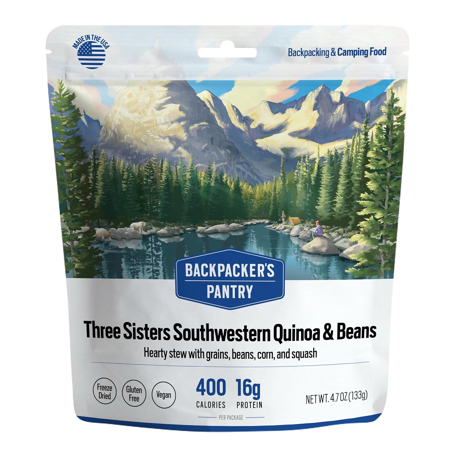 Backpacker's Pantry Lasagna | 1-Pack | 29g Protein | 620 Cal | Vegetarian, Nut Free | Made in the USA | Freeze Dried Meal & Camping Food
