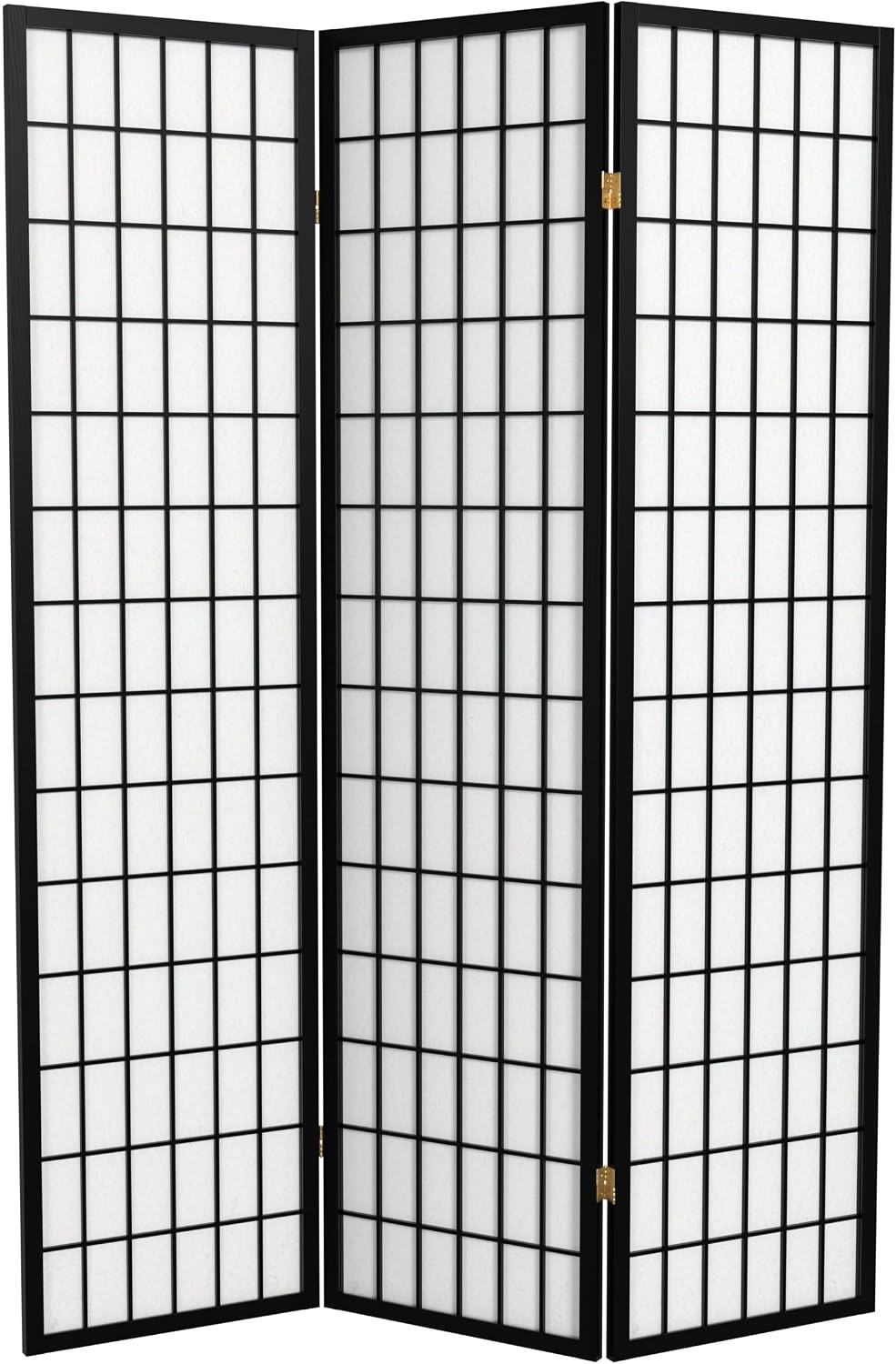 Red Lantern 6 ft. Tall Window Pane Shoji Screen - Walnut - 5 Panels