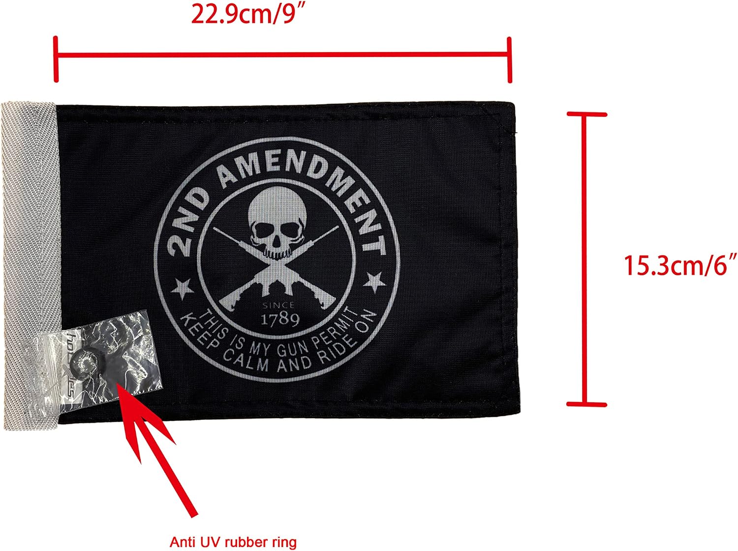 Motorcycle Flag 6 x 9 Or 10 x 15 Inch (6"X9", USA)