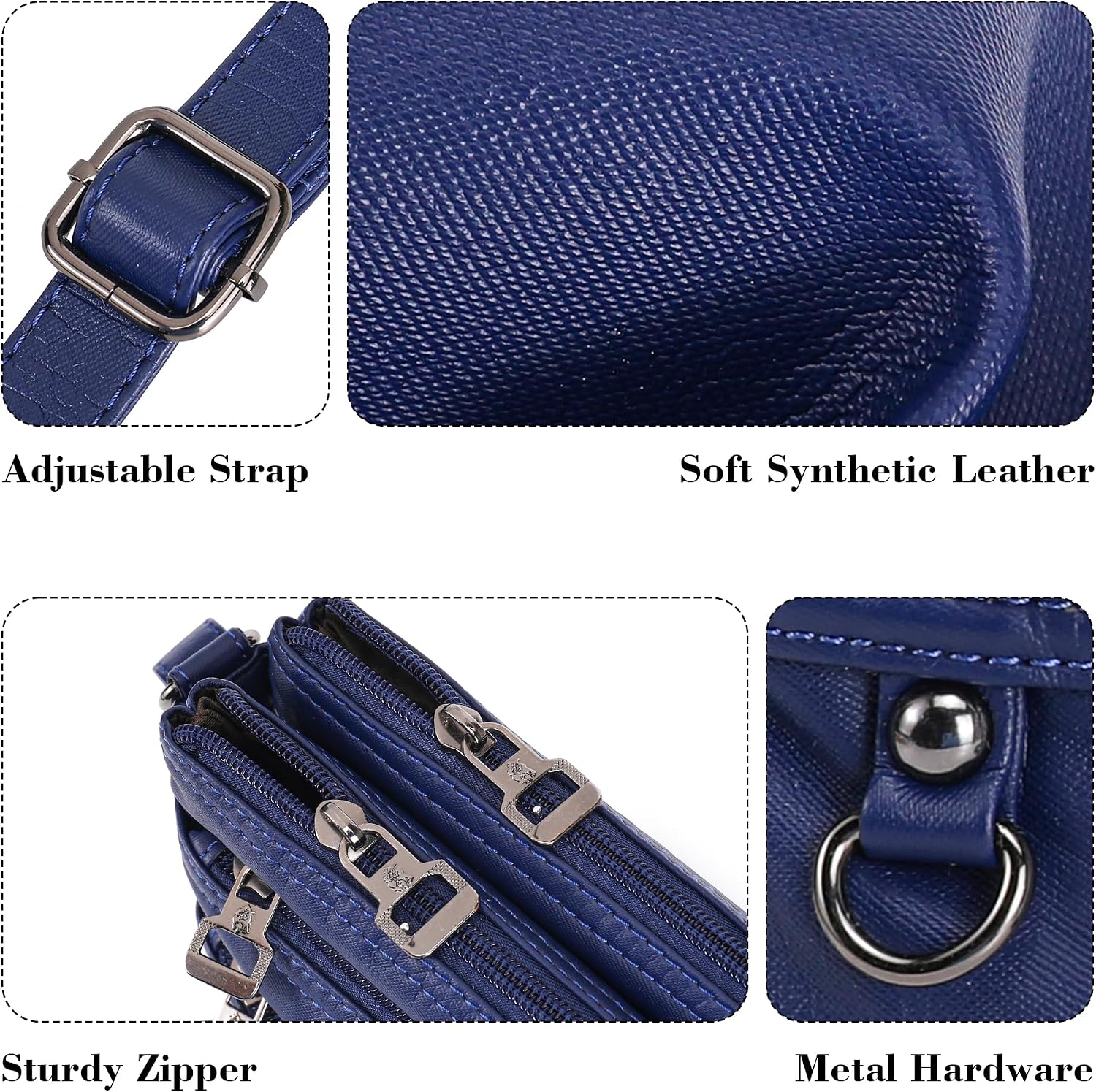 MINICAT Multi Pocket Small Crossbody Purses for Women Everyday Shoulder Bag | Lightweight Organizer, Cross body Bag with Multiple Zipper Pockets, Vegan Leather, Phone Purse for Travel Casual Daily