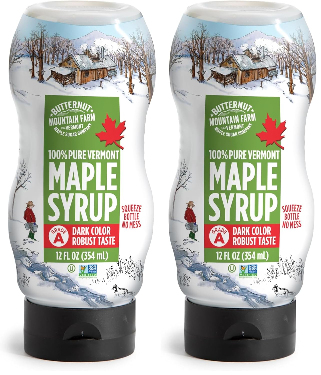 Butternut Mountain Farm Pure Vermont Maple Syrup, Grade A, Amber Color, Rich Taste, All Natural, Easy Pour Jug, 32 Fl Oz, 1 Qt