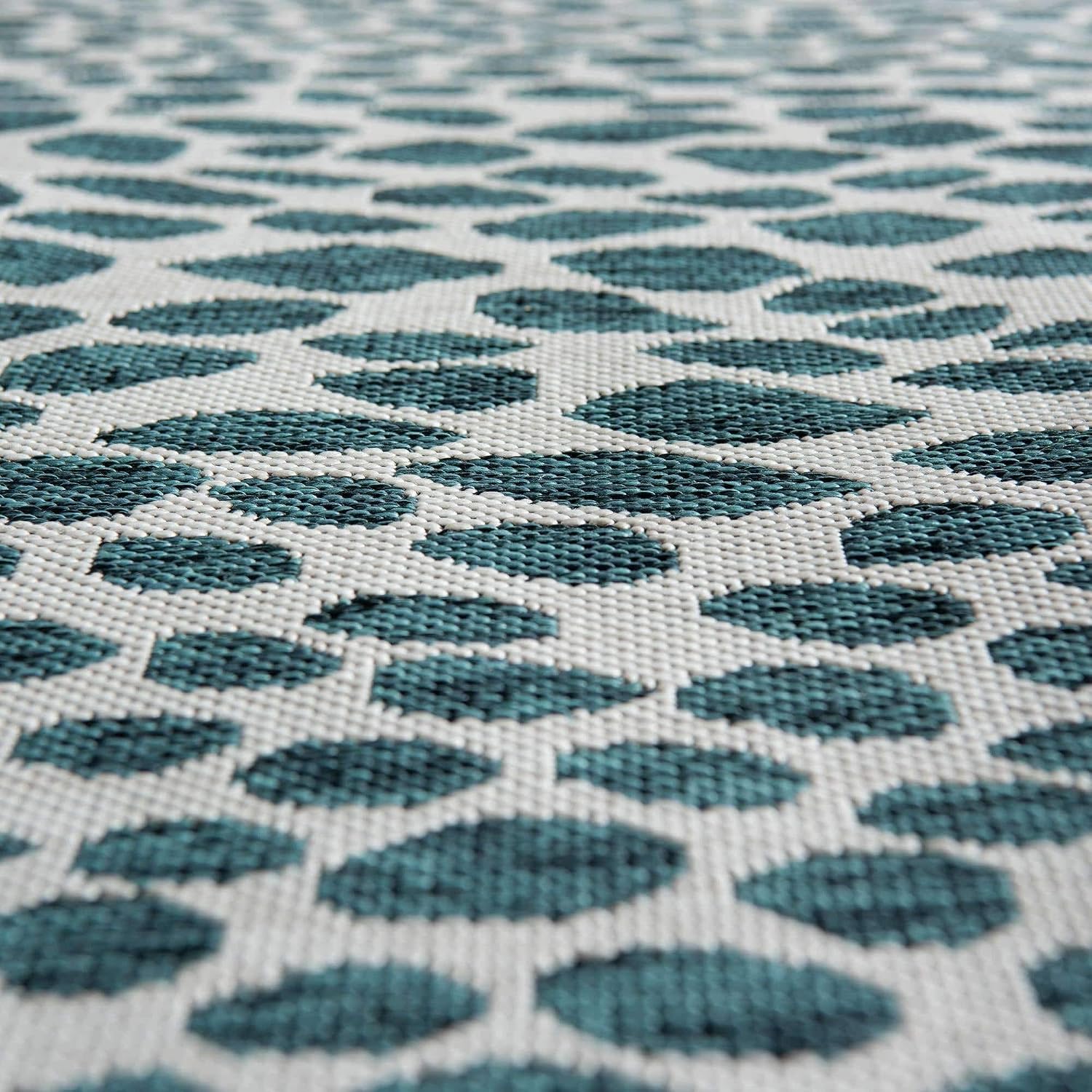 Unique Loom Outdoor Collection Area Rug - Cape Town (9' x 12' Rectangle, Blue/Ivory)