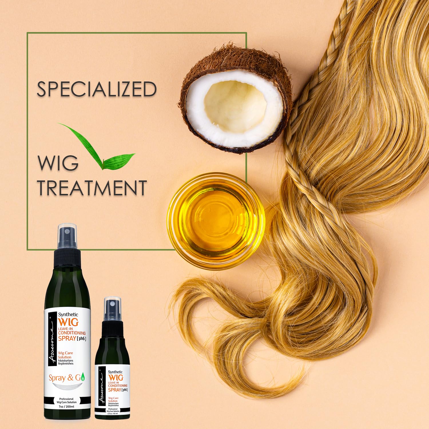 Awesome Human Hair Wig Shampoo, pH5, Wig Care Solution, Adds Body & Volume, Promotes Silkiness and Shine, Detangle Wig & Easy Combing, Provides Freshness Feeling (7 fl oz) | pH5 human hair formula lifts buildup with no scrubbing, curl pattern stays set