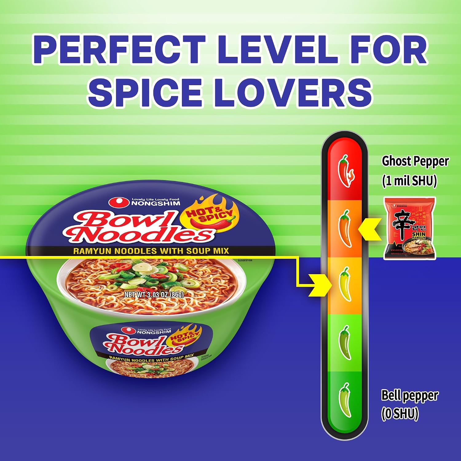 Nongshim HOT & SPICY Noodle Soup, 3.03 Ounce (Pack of 1)