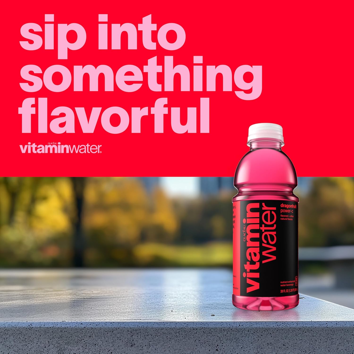 vitaminwater Power-C Dragonfruit Water Beverage, 16.9 fl oz, 6 pack | Bottled, nutrient-enhanced flavored water drink with 90 calories per bottle, antioxidants, and vitamins