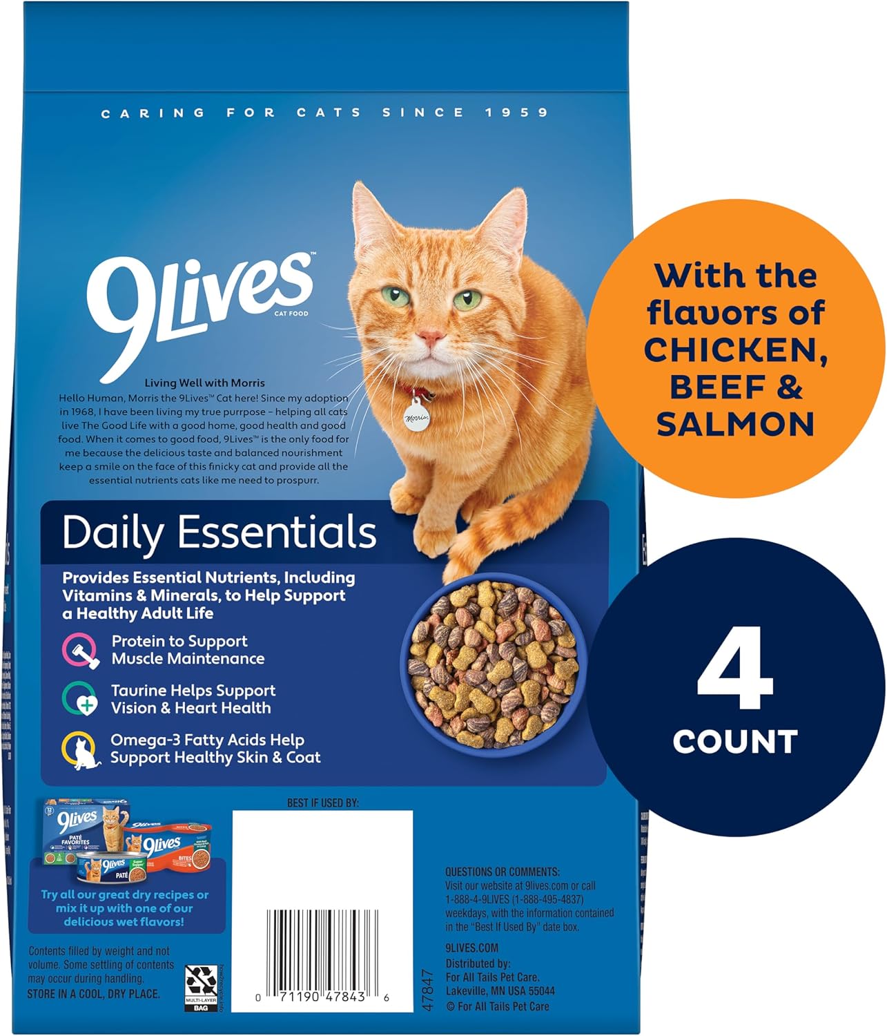 9Lives Daily Essentials Dry Cat Food, 20 Pound Bag