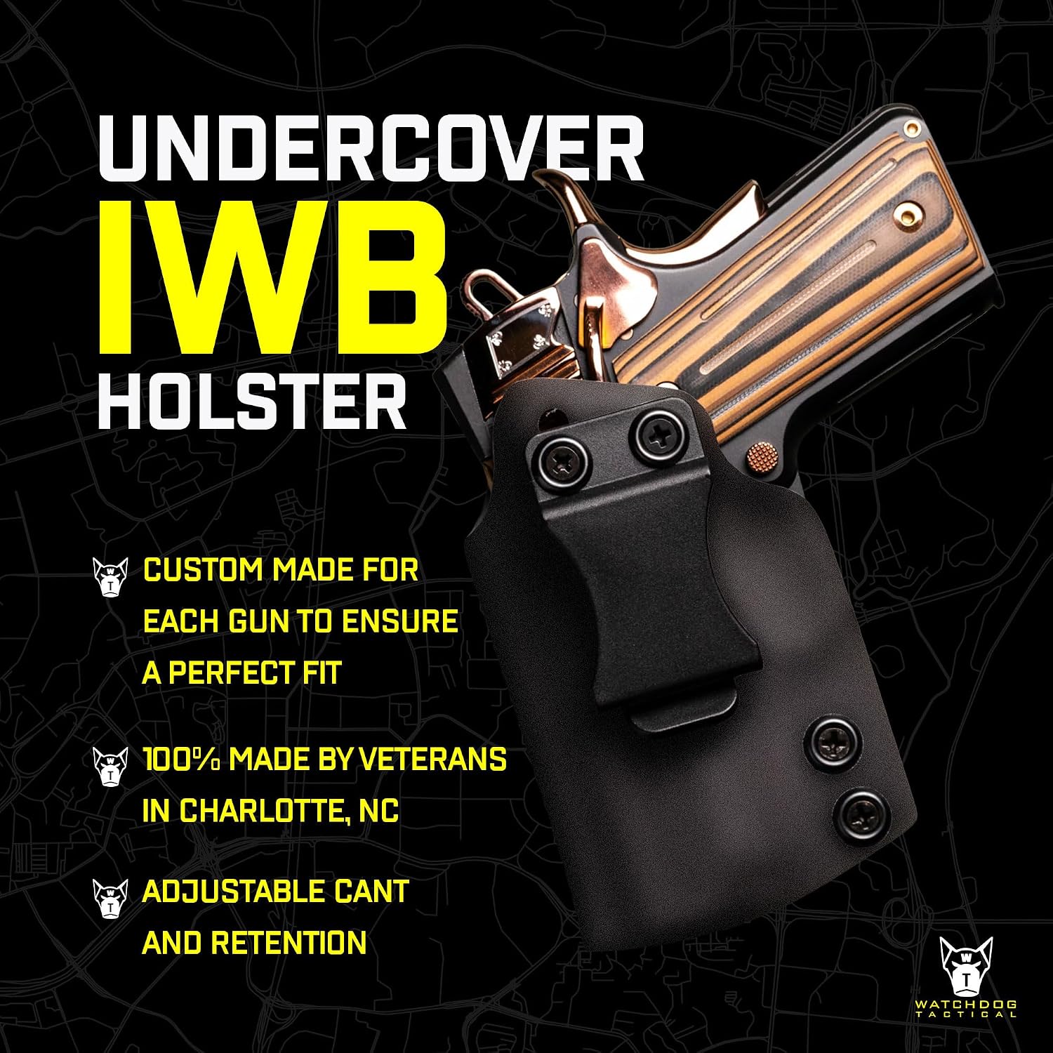 IWB Kydex Holster for Inside Waistband Carry – Adjustable Cant & Retention – Over 200+ Models Available, Glock, Sig Sauer, CZ, FN, Smith & Wesson, Springfield, TTI & More