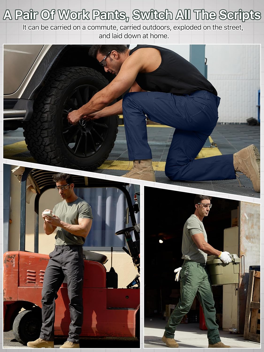 FREE SOLDIER Mens Cargo Work Tactical Pants Ripstop