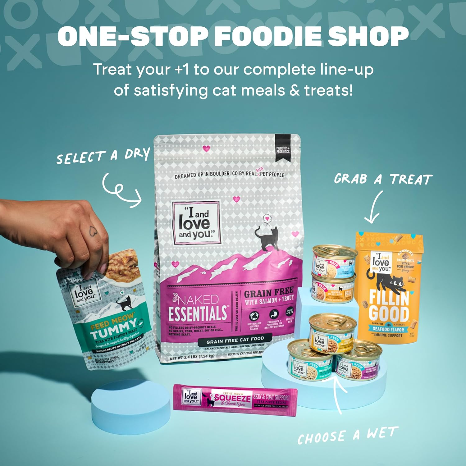 I and love and you Naked Essentials Dry Cat Food - Salmon + Trout - Grain Free, Real Meat, No Fillers, Prebiotics + Probiotics, 3.4lb Bag