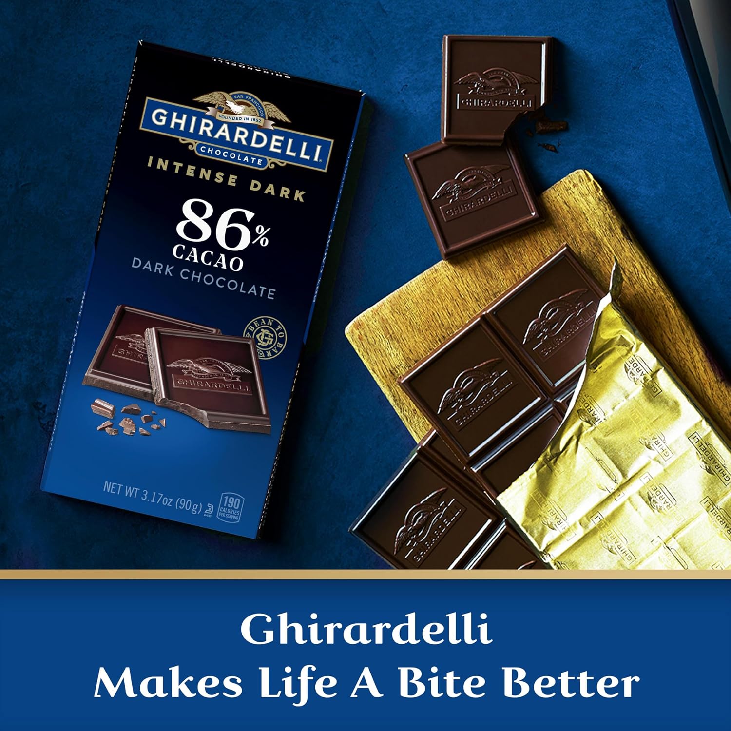 Ghirardelli, Intense Dark Chocolate Bar, 72% Cacao, Bar, 3.5 Ounce