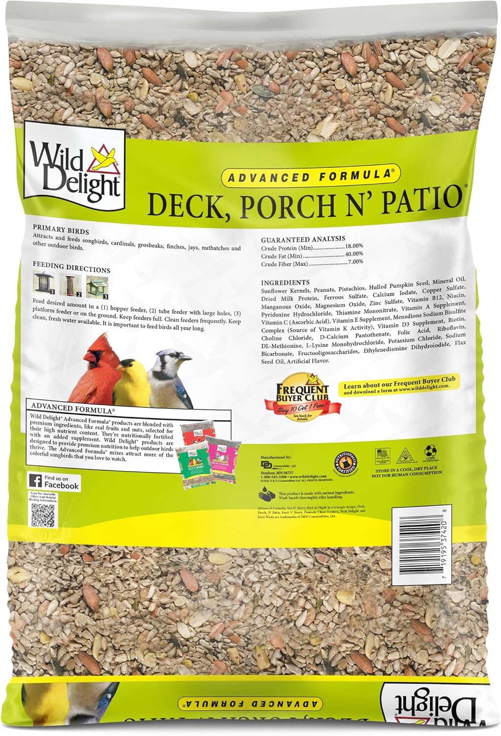 Wild Delight Deck, Porch N' Patio No Waste Bird Food, 5 lb, (374050)