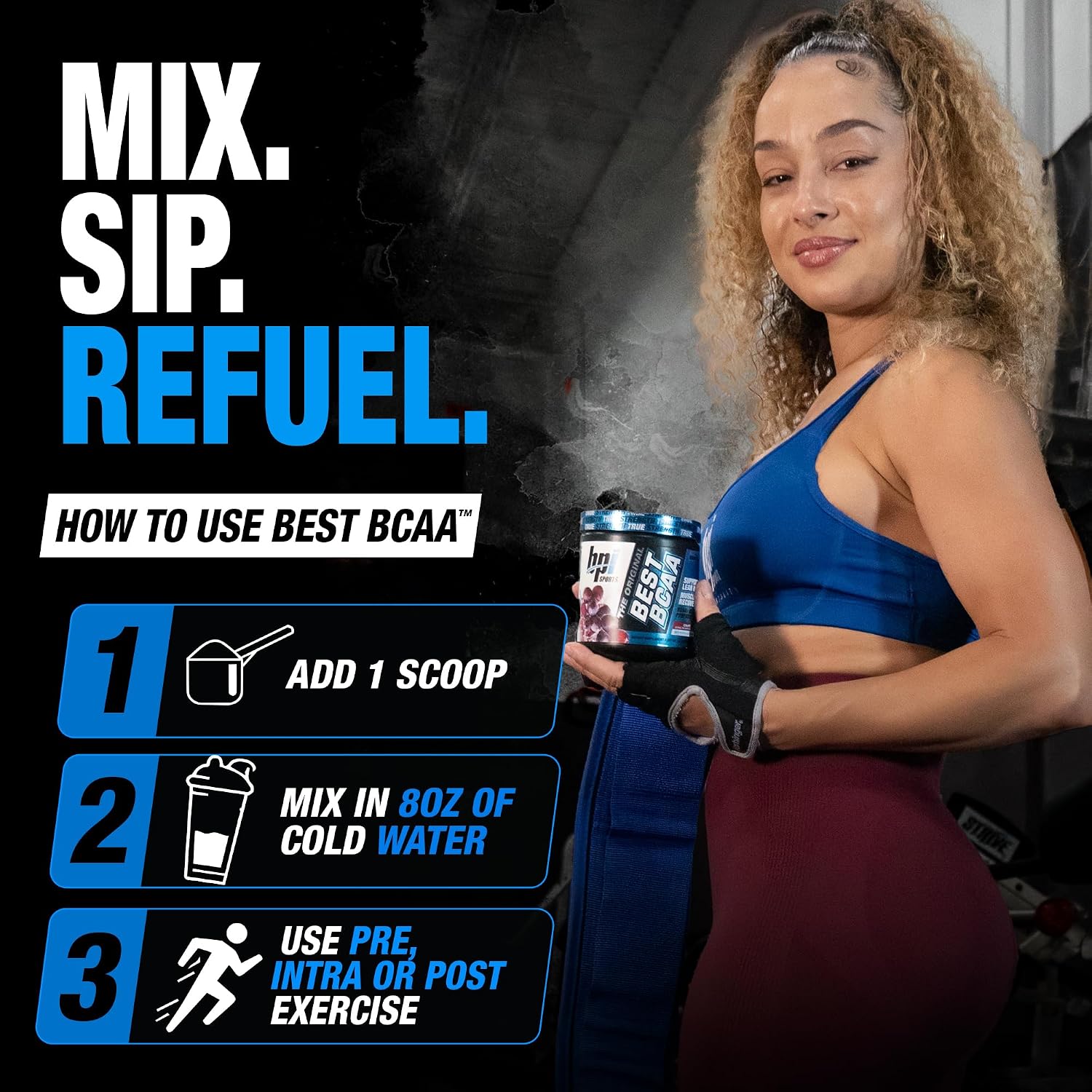 BPI Sports Best BCAA Powder – Muscle Recovery Support, Grape, 30 Servings