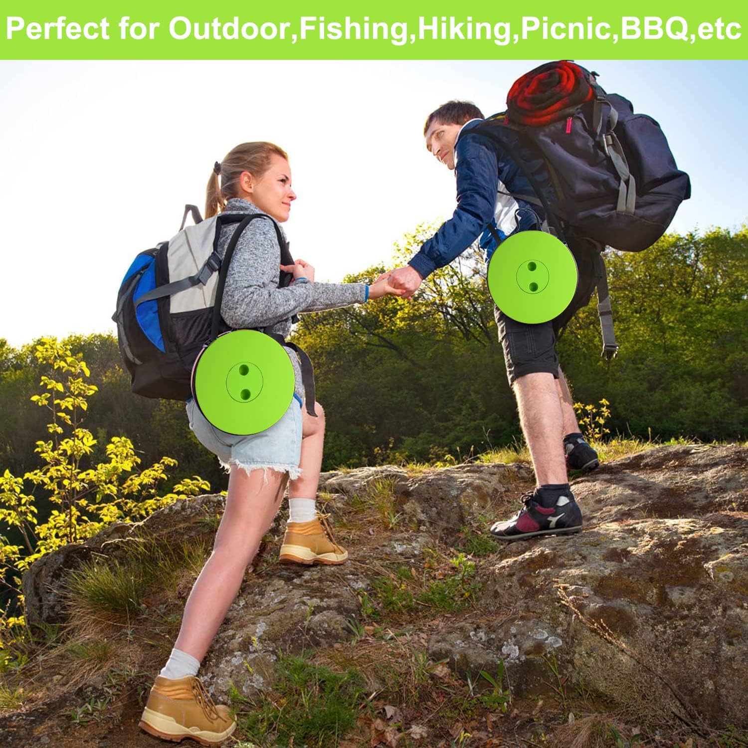 Fishboy Collapsible Stool for Adults, Portable Folding Camping Seat, 400lbs