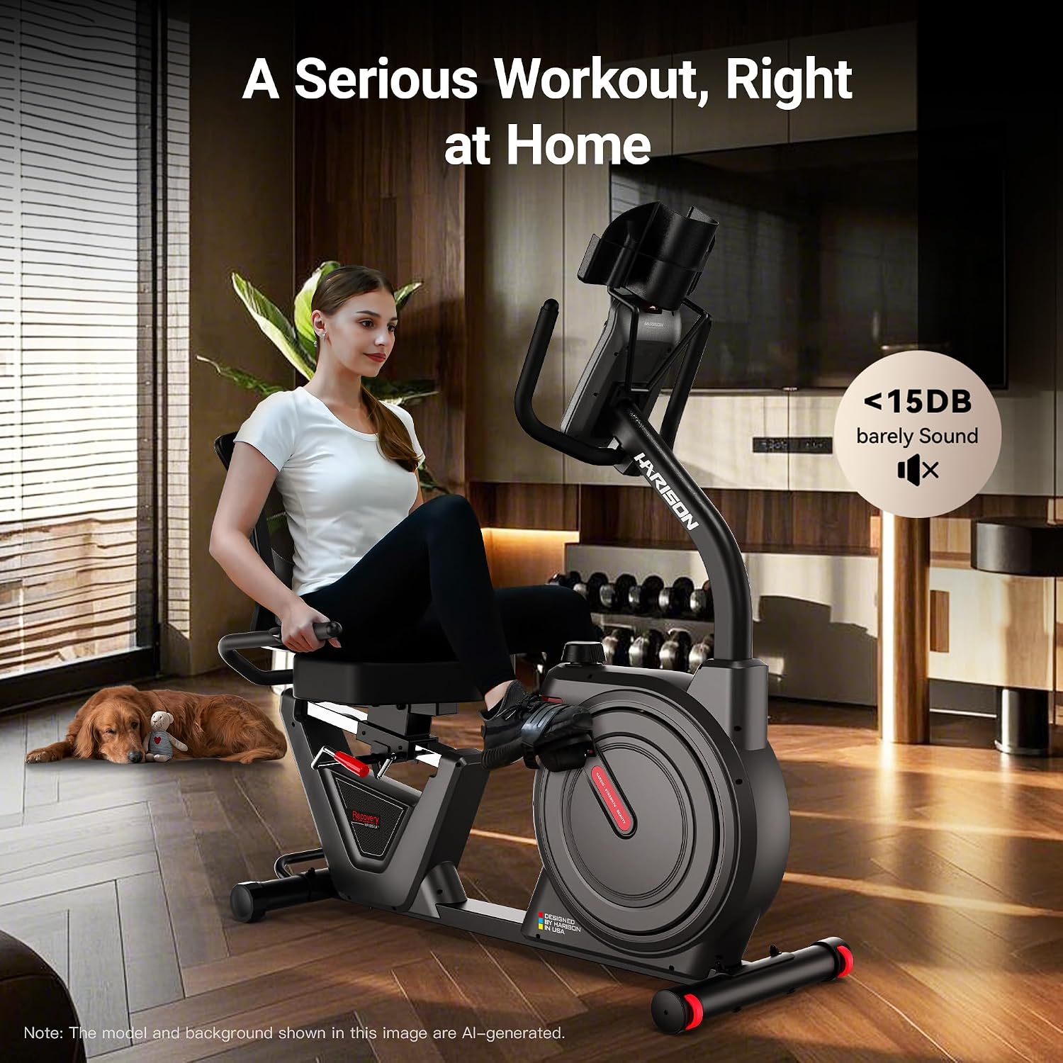 Recumbent Exercise Bike for Home and Seniors, 450 LB Capacity | Comfortable Seat, Easy Step-Through Frame and Quiet Magnetic Resistance for Smooth