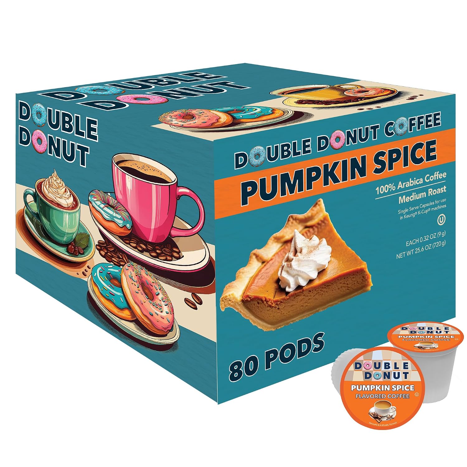 Double Donut Coffee Breakfast Blend Coffee Pods, Light Roast Coffee in Recyclable Single-Serve Pods for Keurig K Cups Brewer Machines, 80 Count Bulk Pack, original version