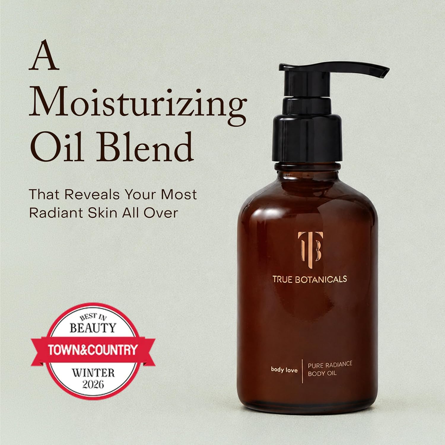 True Botanicals Pure Radiance Body Oil | Anti-Aging Body Oil for All Skin Types | Moisturize & Restore Skin Health | Dermatologist Tested, All Natural