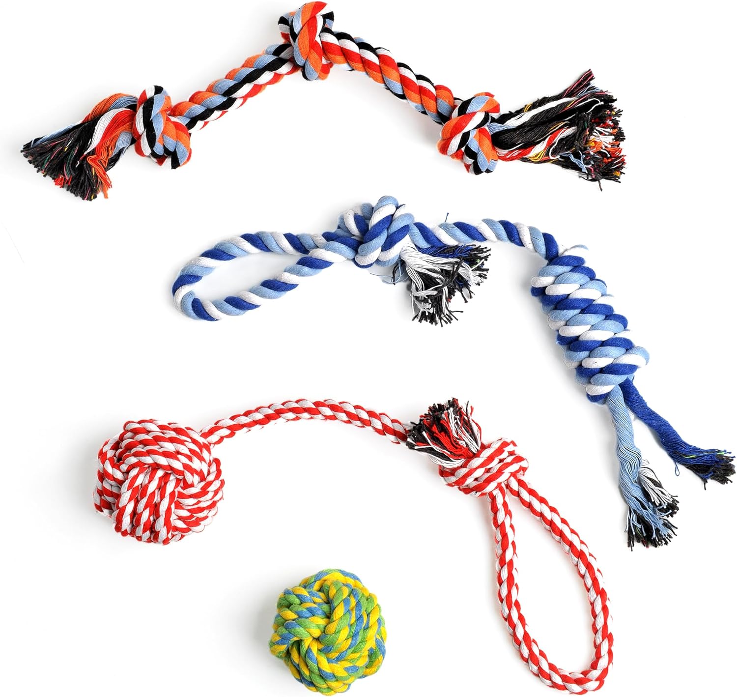 TwoEar Dog Rope Toy 4 Pack - Puppy Teething Toys for Small Breed