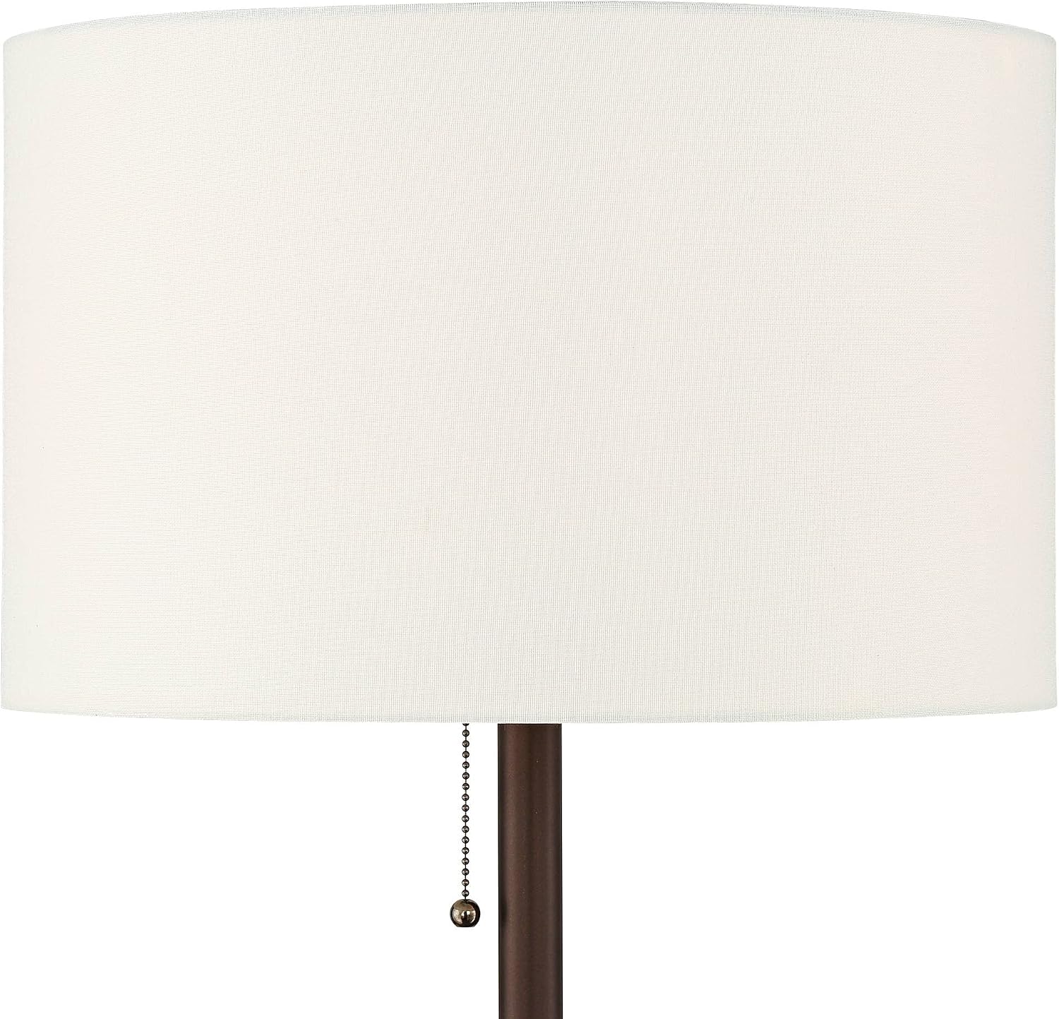 360 Lighting Caper 60 1/2" Tall Nickel Tray Table USB and Outlet Floor Lamp | Modern with AC Power on Glass 5 Satin White Fabric Drum Shade for Living Room Reading House Bedroom