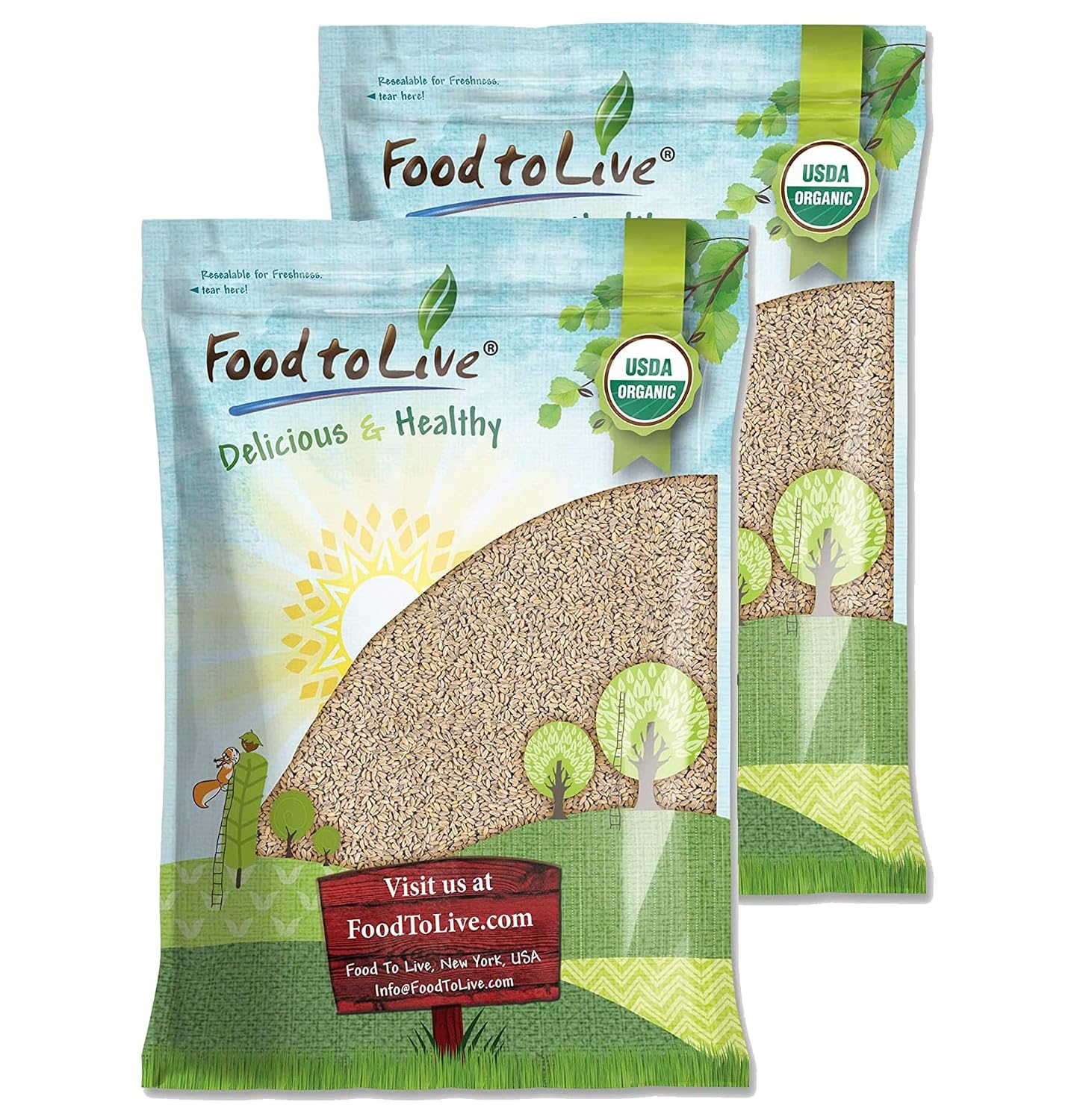 Food to Live Organic Spelt Berries, 3 Pounds - Non-GMO, Whole Grain, Non-Irradiated, Vegan Superfood, Bulk, Product of the USA