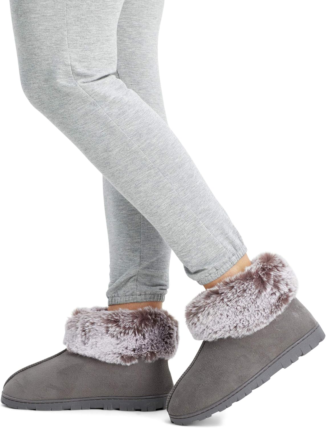 Jessica Simpson Women's and Girls Microsuede Super Soft Bootie Slippers with Indoor Outdoor Sole- Mommy & Me Set Options