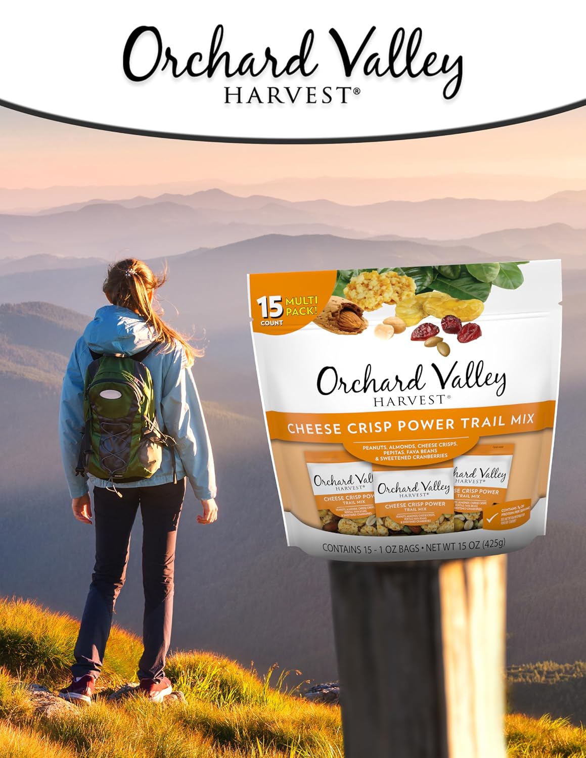 Orchard Valley Harvest Choc Nut Mix Multipack, 1 oz, Pack of 8 | Dark Chocolate Raisins, Almonds & Peanuts, Gluten Free, Stand Up Bag, Non-GMO, 4g Plant Protein, On-The-Go Snack