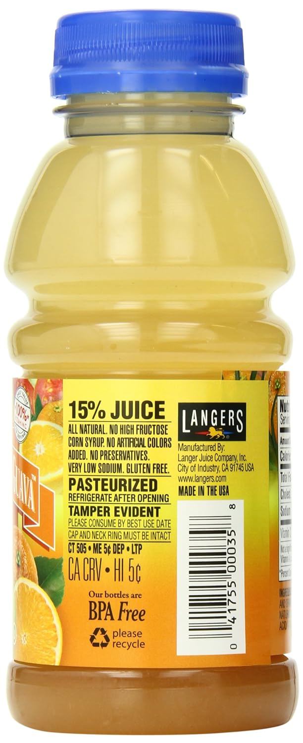 Langers Juice Cocktail, Pineapple Orange Guava, 10 Fl Oz (Pack of 12)