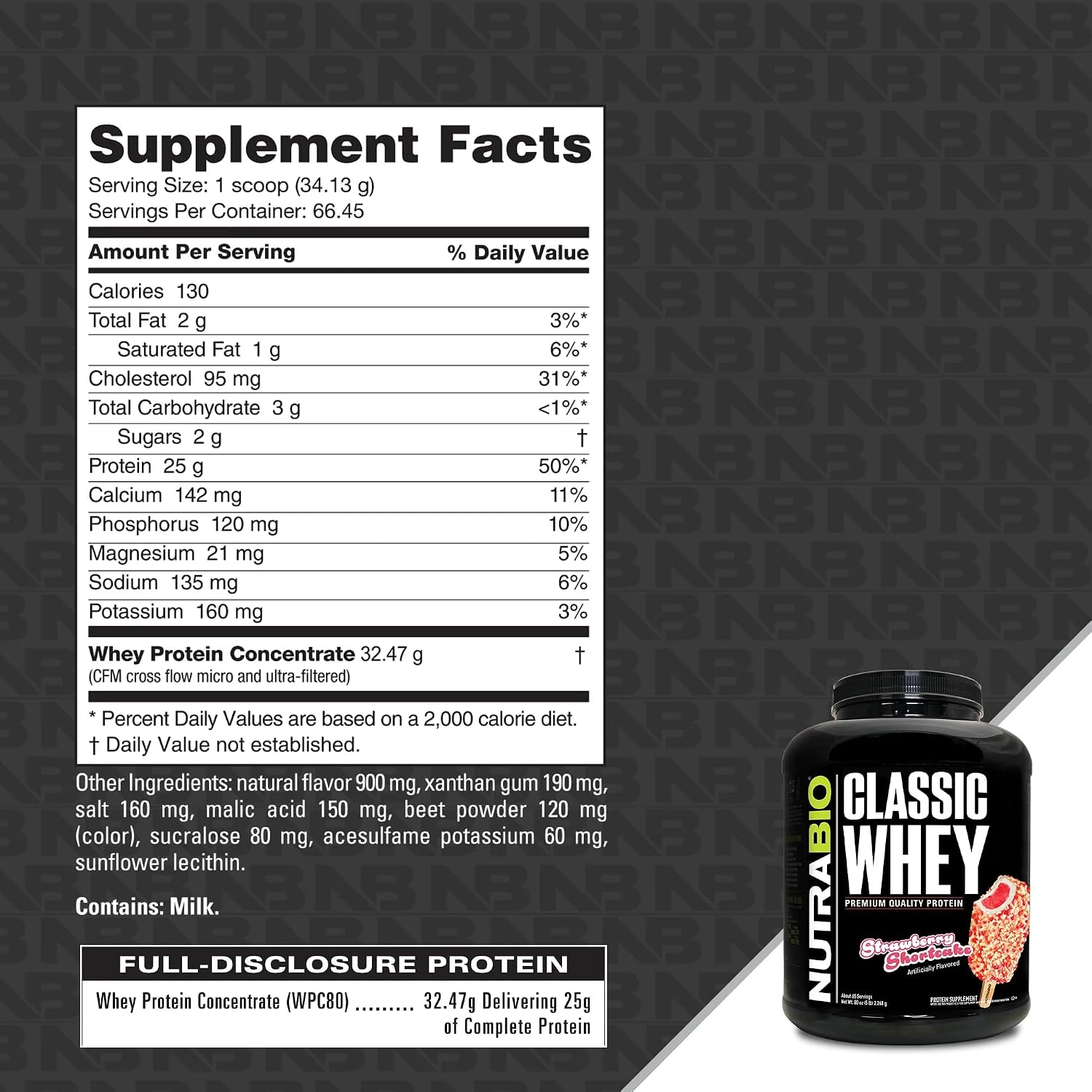 NutraBio Classic Whey Protein Powder- 25G of Protein Per Scoop - No Fillers, Artificial Colors, Preservatives - Chocolate Milkshake, 2 Pounds