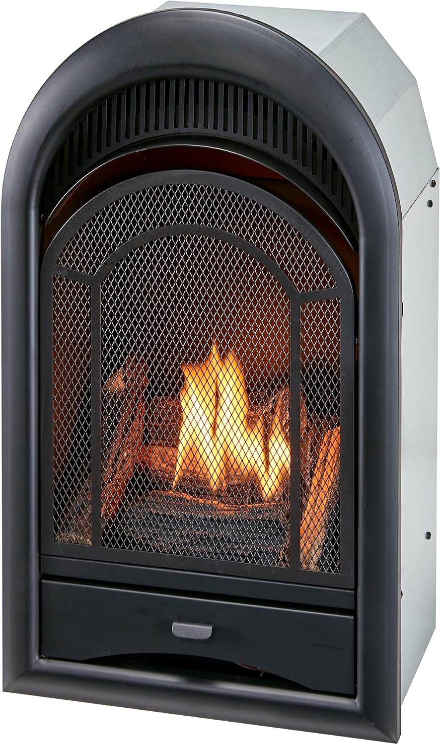ProCom Dual Fuel Ventless Gas Fireplace Insert - Arched Door, 10,000 BTU, T-Stat Control - Model# PCS100T