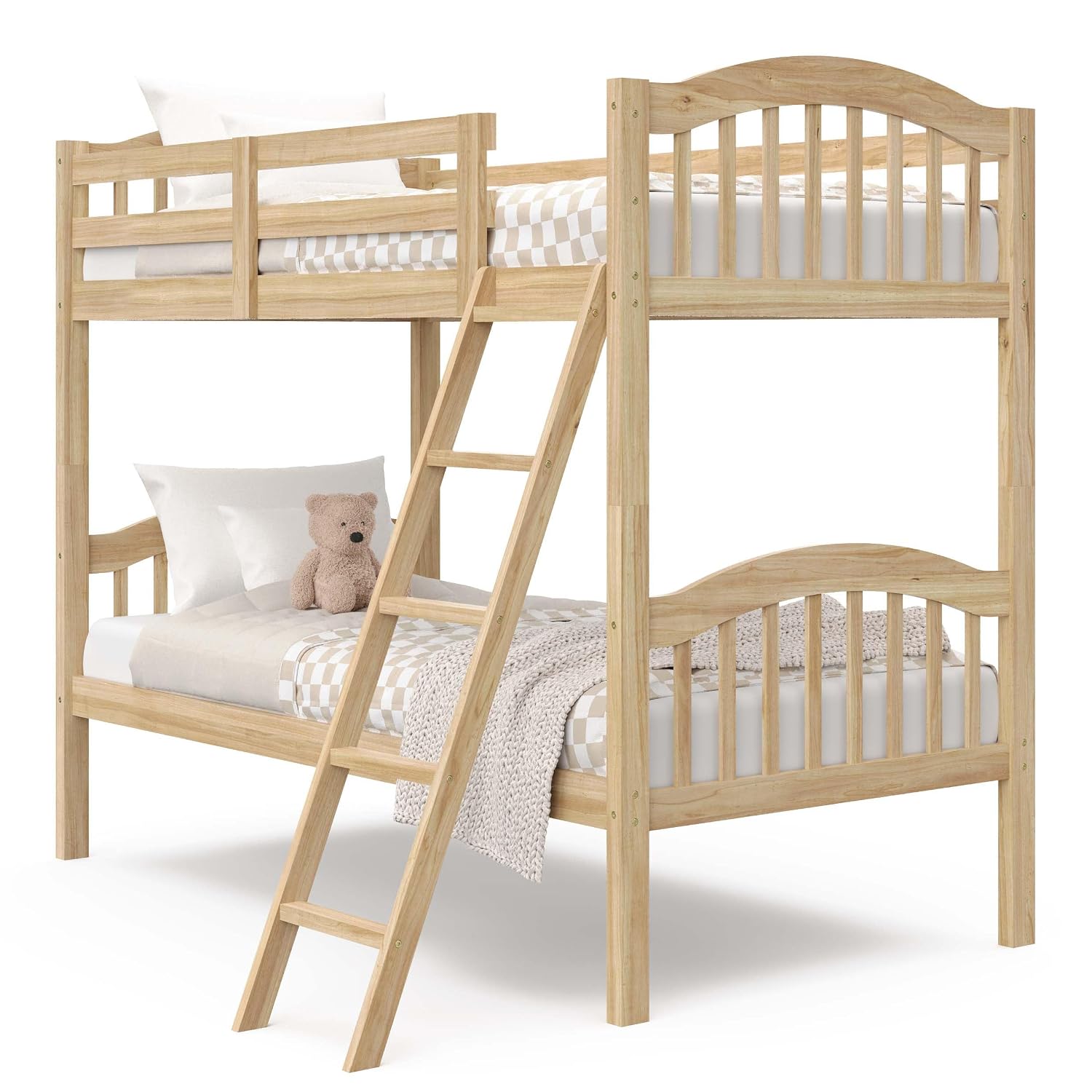 Storkcraft Long Horn Twin-Over-Twin Bunk Bed, White | GREENGUARD Gold Certified, Converts to 2 Individual Twin Beds, Wood Bunk Bed for Kids Bedroom, No Box Spring Required