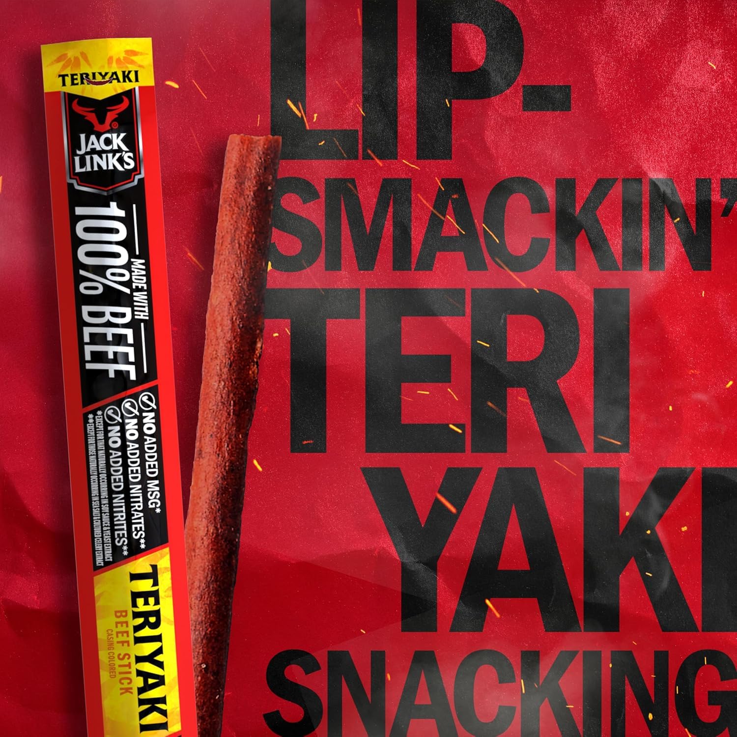 Jack Link's Original Beef Jerky Sticks - Made with 100% Real Beef - Ready to Eat Real Meat Protein Snacks - 6g Protein per Serving - 0.92 oz Meat Stick, 20 Count