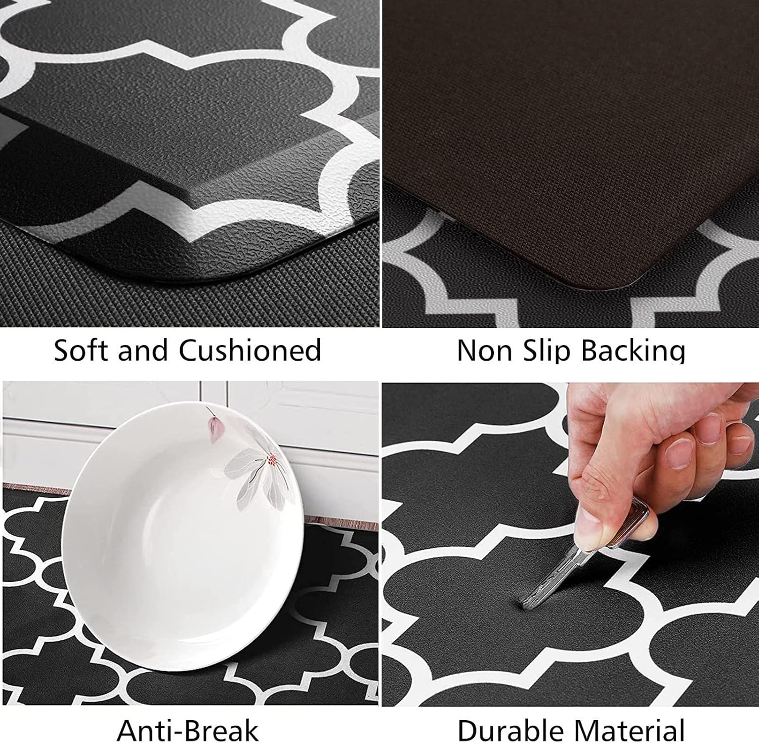 KMAT Kitchen Mat Set of 2,Cushioned Anti-Fatigue Kitchen Mats for Floor