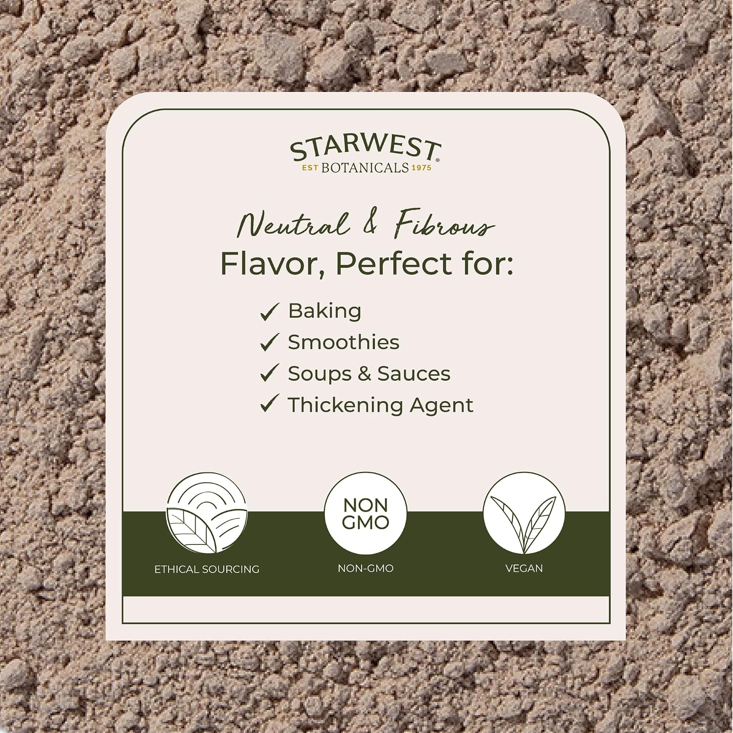 Starwest Botanicals Psyllium Husks Powder Organic, Non GMO - Bulk 1 lb Bag | Ground Natural Psyllium Fiber Powder, Use for Baking, Smoothies