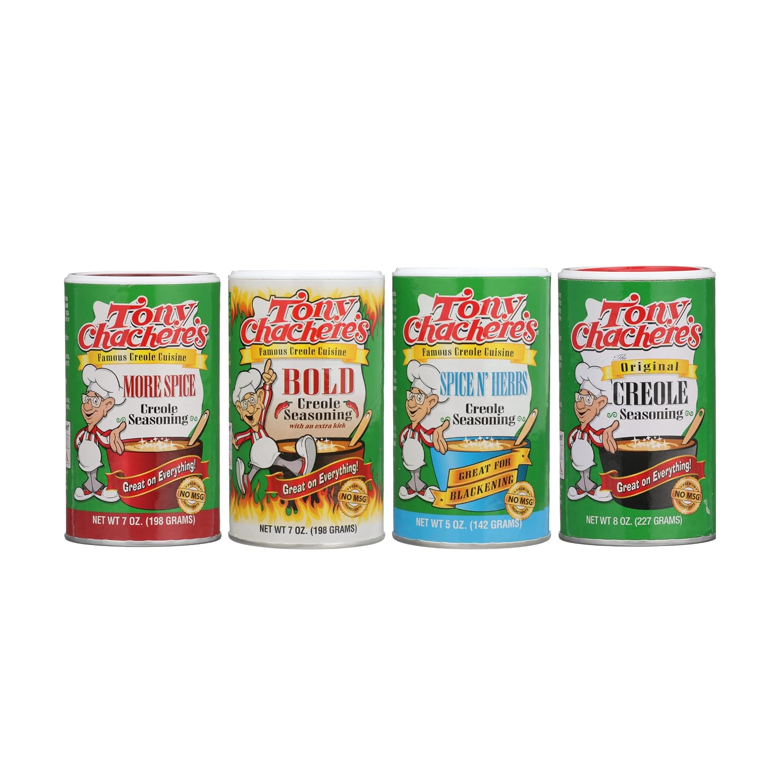 Tony Chachere Seasoning Blends, Variety Pack, 4 Count